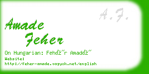 amade feher business card